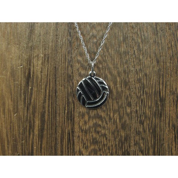16 Inch Sterling Silver Volleyball Pendant Necklace - Picture 1 of 7